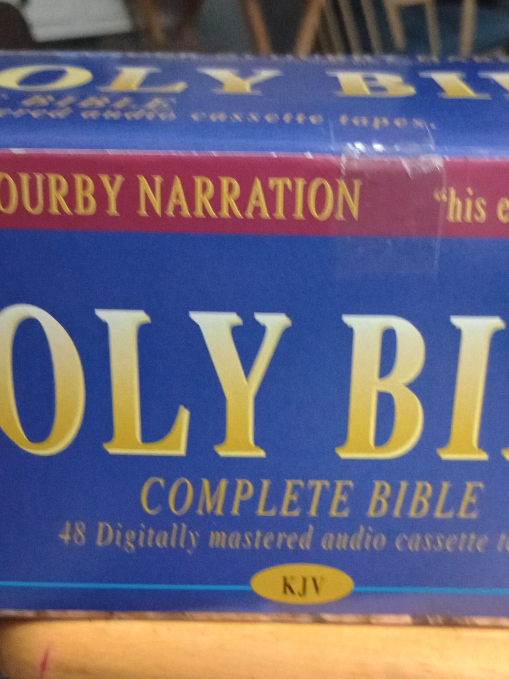 HOLY BIBLE Complete Bible - KJV in Blue and Gold Cassetts